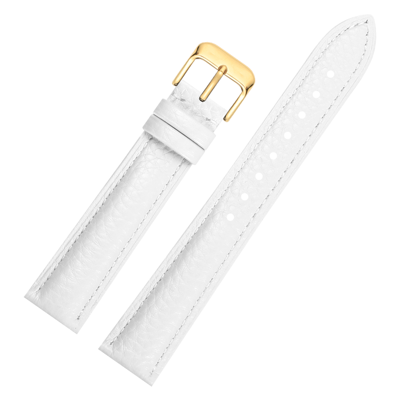 白色真皮手表带女天梭dw飞亚达