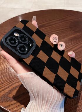 DZ适用小米15手机壳新款13镜头pro硅胶12全包11防摔10黑色红米k60pro简约k50格子k40高级感k70秋冬note12撞色
