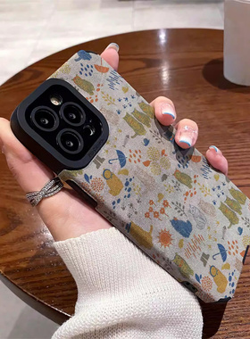 DZ适用苹果16promax手机壳新款iPhone15硅胶14plus灰色13pro全包12防摔11高级感xsmax简约创意可爱猫猫花朵