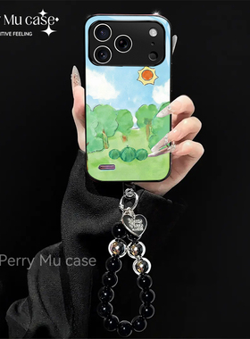 DZ华鹃适用苹果17promax手机壳新款时尚iPhone16骄阳似我15Pro电镀玻璃14创意手链13高级感个性12小众11女款