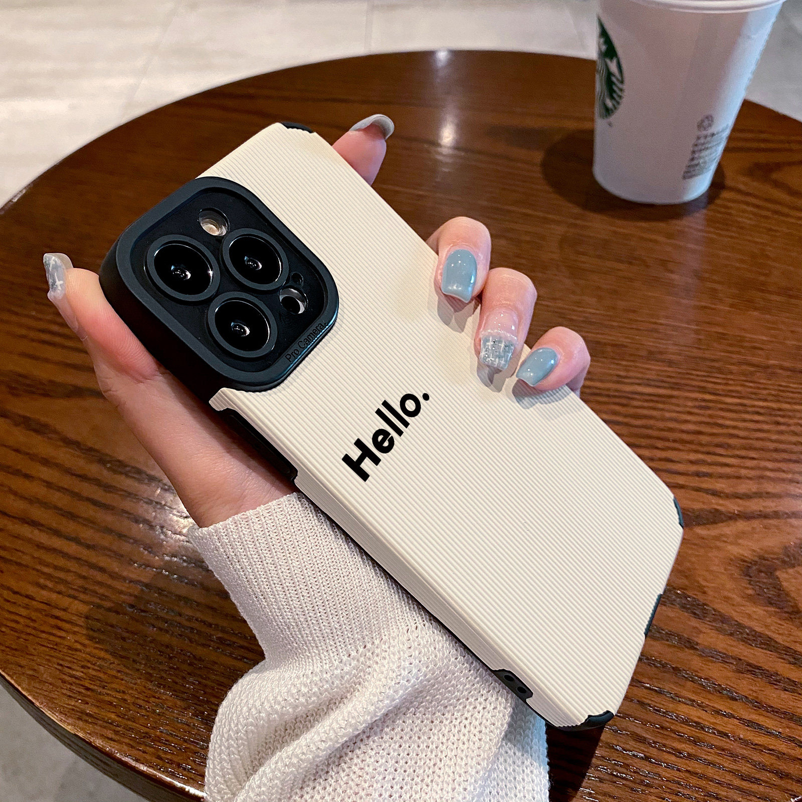 DZ英文hello适用苹果17手机壳新款iPhoneAir皮质16promax女款15/14plus简约13pro白色1