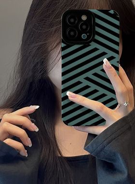 DZ华鹃适用华为mate80promax手机壳新款mate70硅胶60pro线条全包防摔高级感p80小众nova14女款13绿色pura70