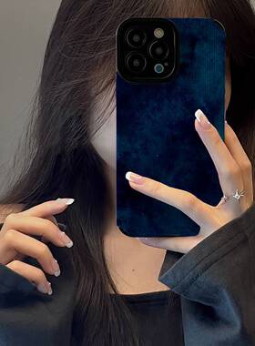 DZ适用苹果15promax手机壳新款iPhone15硅胶14plus蓝色13pro全包12防摔11高级感xsmax女款8水墨7网红超火时尚