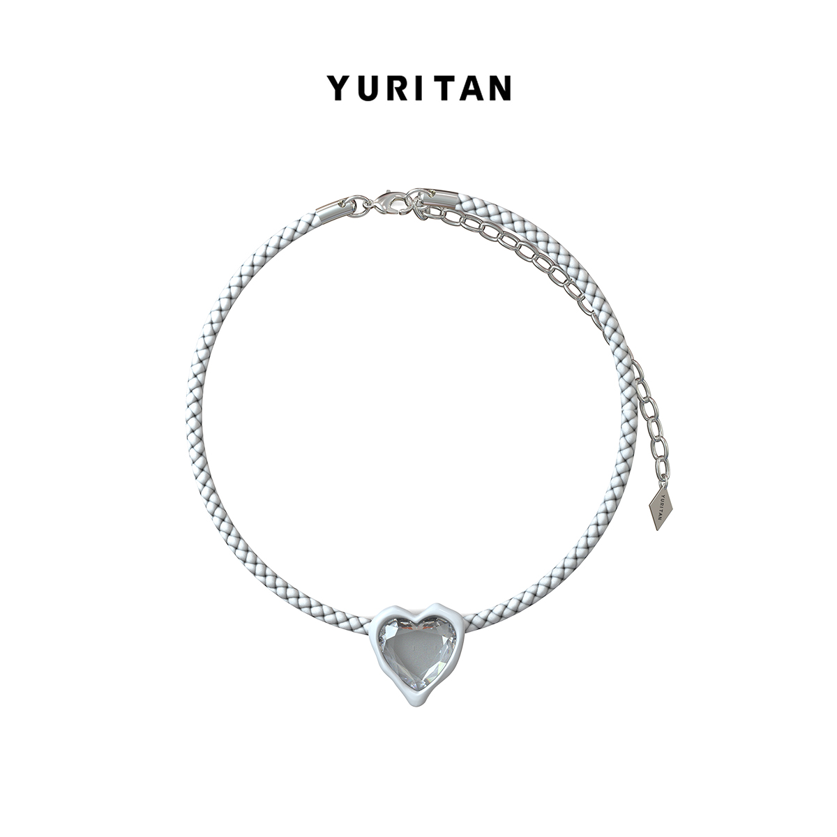 YURITAN多巴胺白色爱心皮choker