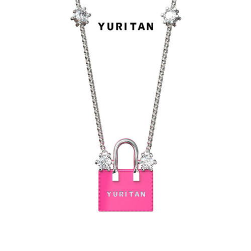 YURITAN多巴胺粉色包包吊坠项链