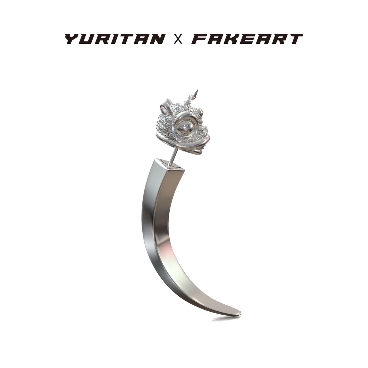 YURITAN镀金锆石情侣款耳钉