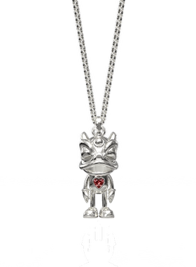 此沙于适同款YURITAN X FAKEART费奇机器人吊坠镶钻情侣款项链