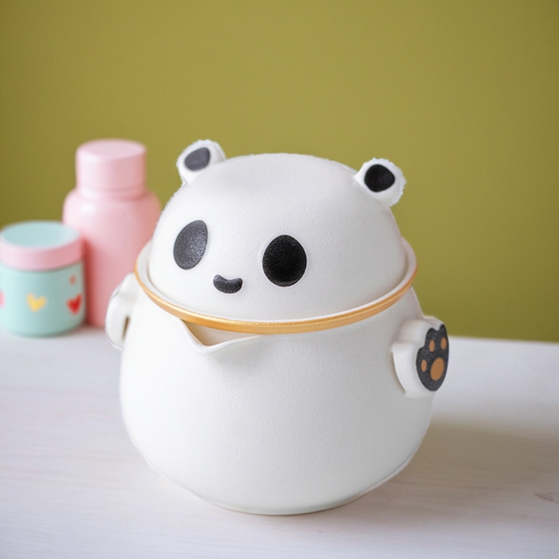 熊猫小茶壶带内胆一人用旅行套装