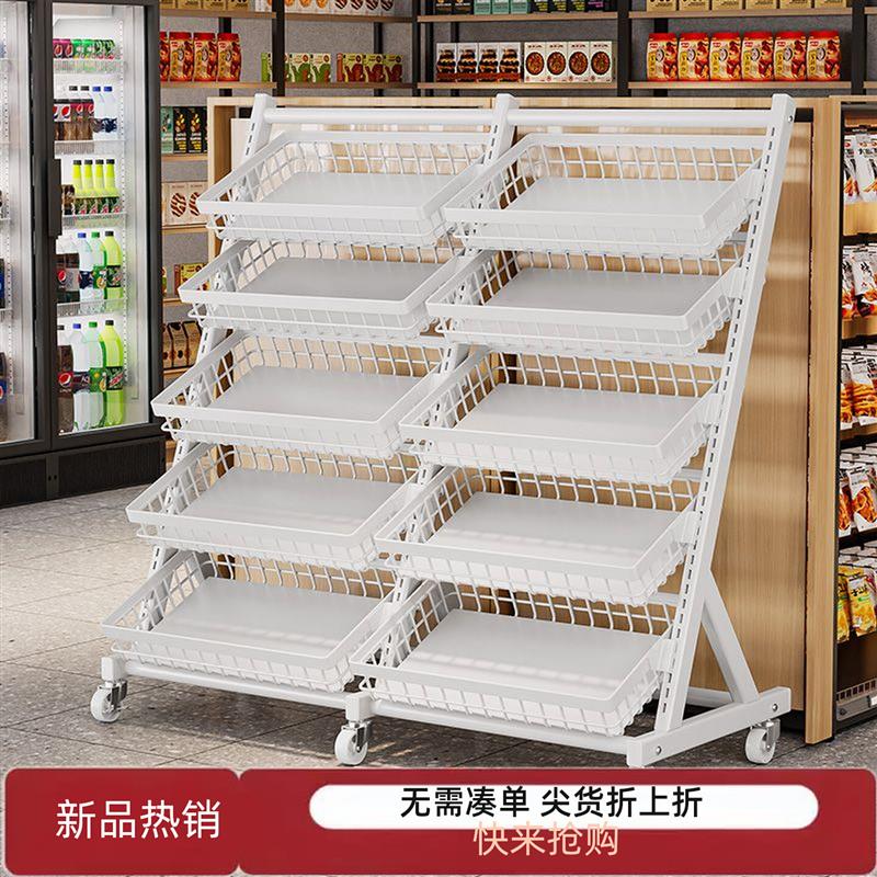 便利店零食架子展示架超市食品单面货架置物架商店多层小食品推车