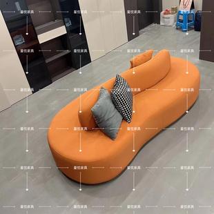 简约异形横向双面坐背靠背沙发休息服装店办公会客艺术猫爪布沙发