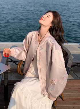 【现货】国风提花缎面高品棒球服短外套w325-p175-k271