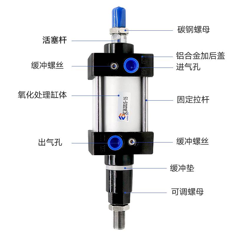 气缸大推力长行程可调气动CJ326X40X50X6S3X80X100X125X160-00 工业油品/胶粘/化学/实验室用品 钛白粉 原图主图