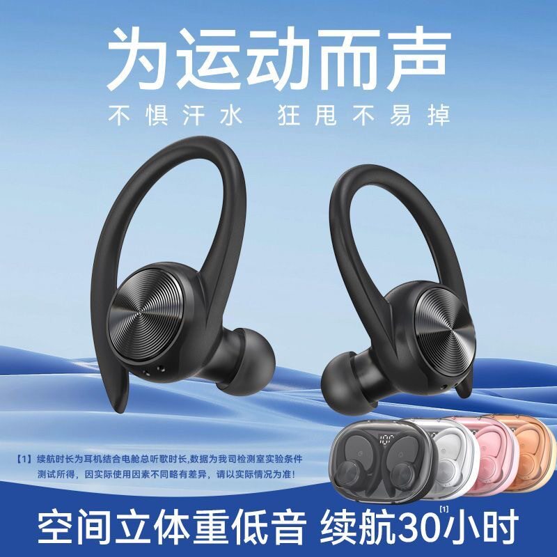 跑步专用挂耳式蓝牙耳机2025年新款无线降噪入耳LED数显高清通话 - 实物图