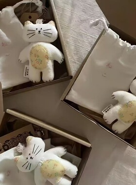 可爱猫咪帆布包挂件钥匙扣