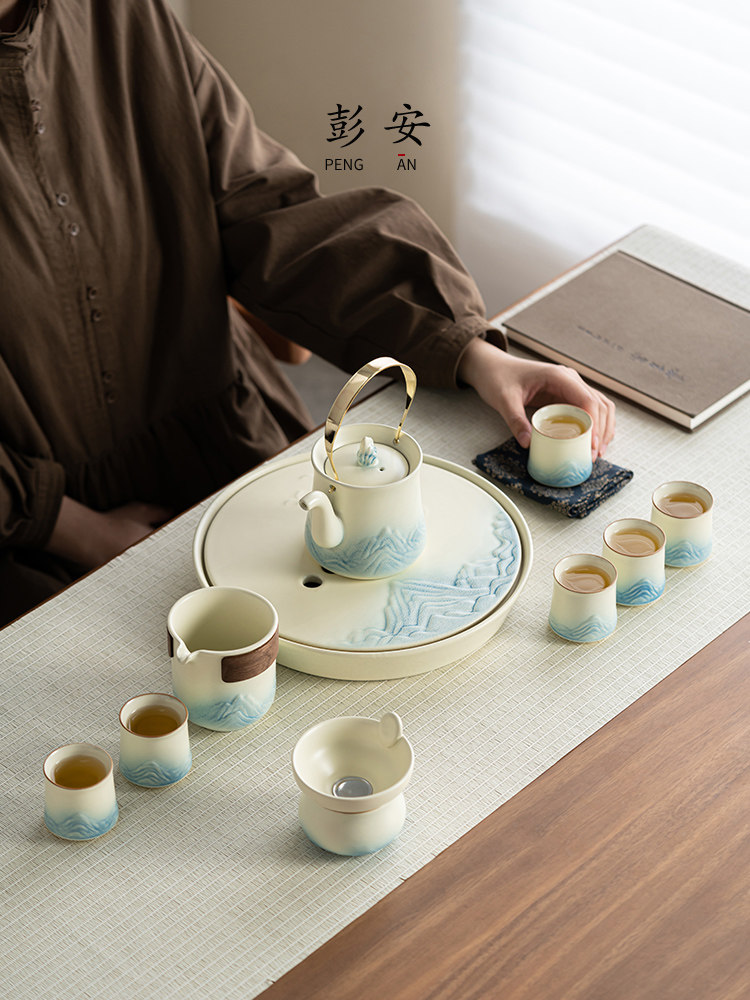 2025新型简单陶瓷茶盘，功夫茶杯，茶壶，无障碍高档礼盒