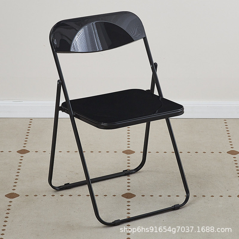 亚克力折叠椅子水晶椅网红拍照椅子办公透明折叠椅塑料会展椅子