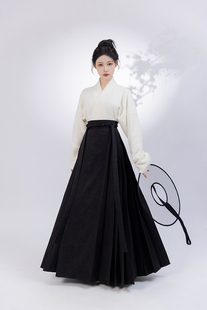 春秋冬款 云汐阁原创明制汉服女纯色马面裙加厚飞机袖 上衣男女套装