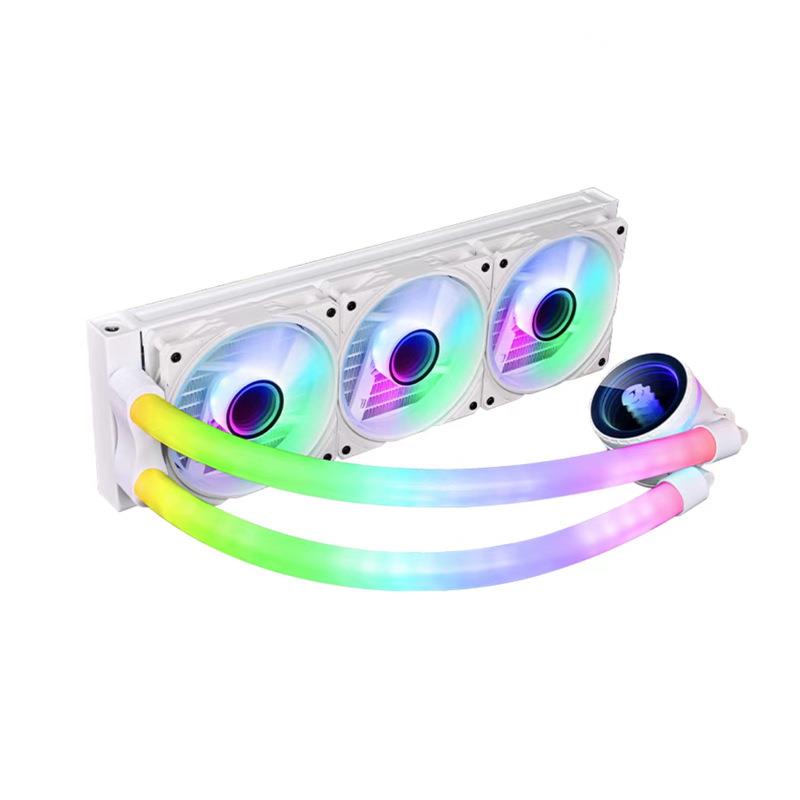 跨境 玩嘉镜界240台式电脑主机CPU散热器 ARGB幻彩一体式水冷风扇