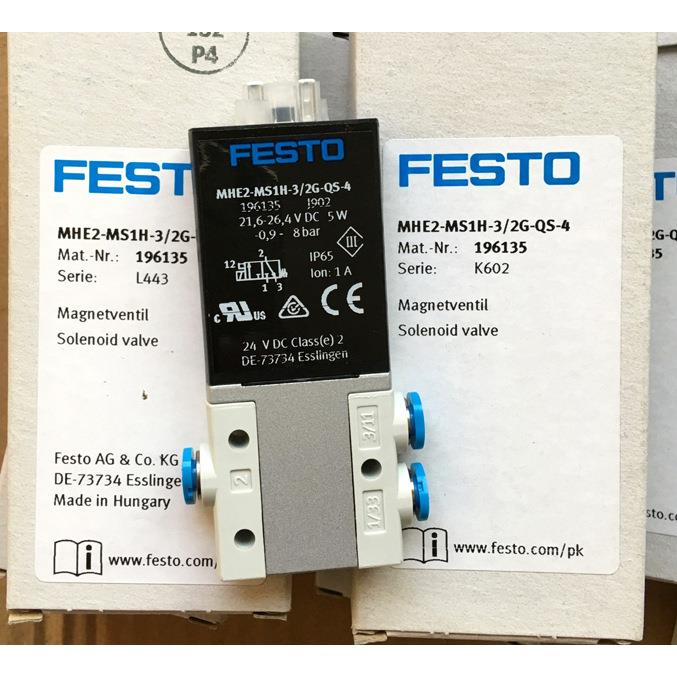 FESTO费斯托电磁阀 196135 MHE2-MS1H-3/2G-QS-4 全新现货