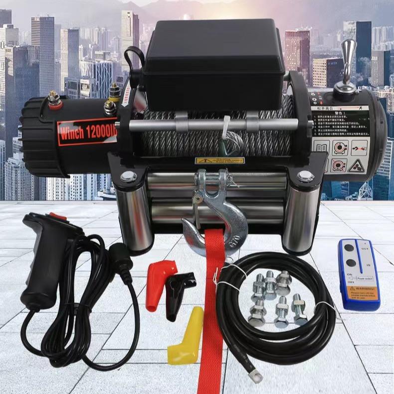 屹德电动绞盘12V24V车载绞盘越野车自救汽车绞盘机电动葫芦卷扬机
