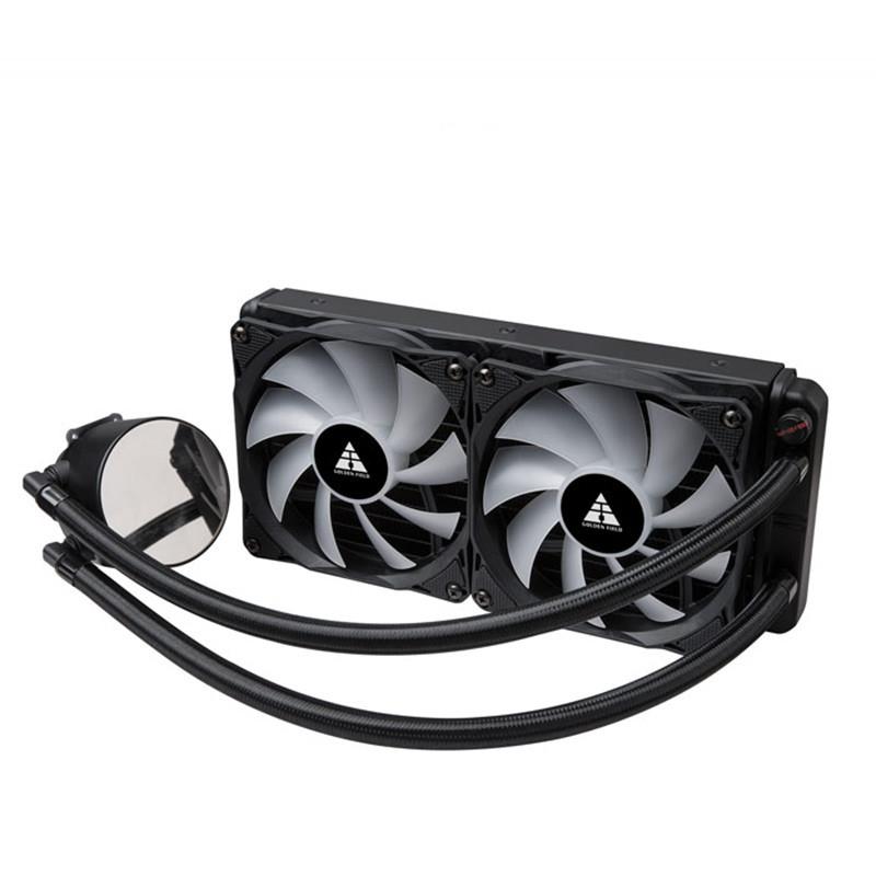 跨境 金河田台式电脑一体式240水冷CPU散热器 炫彩温控静音风扇