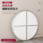 特厚全不锈钢折叠转盘台面吃饭家用折叠桌大排档酒席圆桌餐桌10人