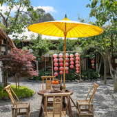 泰国古风中式 大伞油纸伞花园防雨一楼小院遮阳伞户外庭院摆摊雨伞