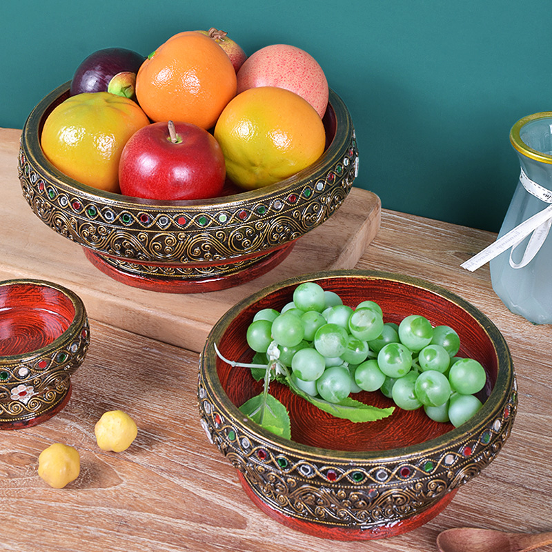 木质轻奢水果盘家用客厅