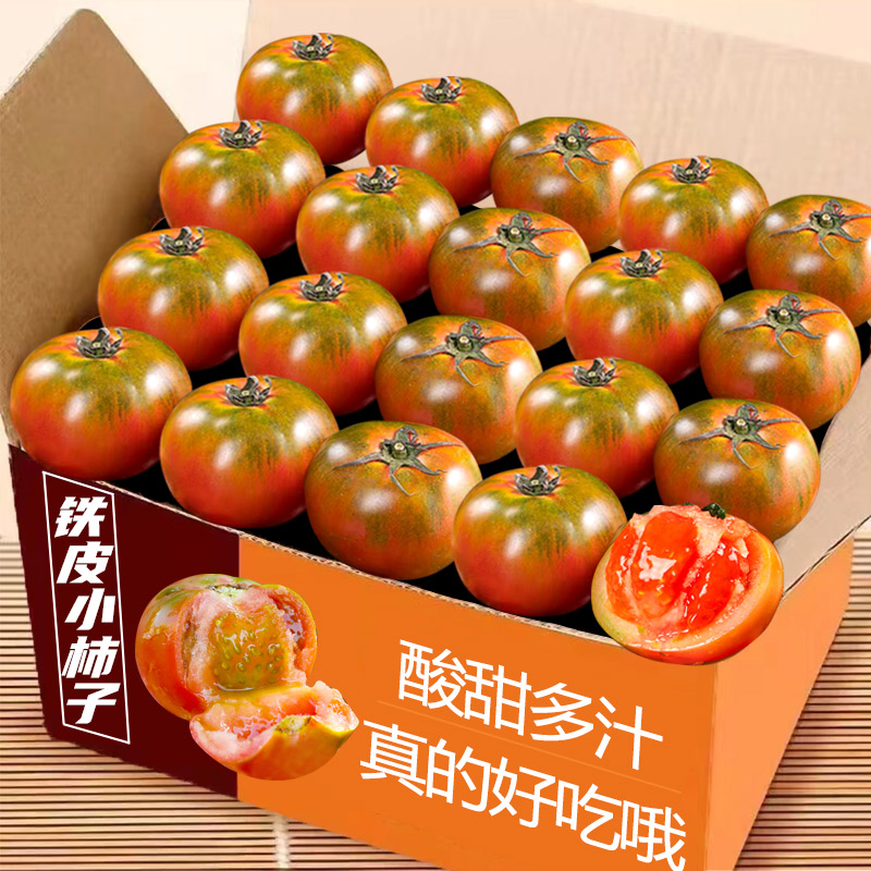 铁皮柿子草莓西红柿生吃正宗铁皮柿子孕妇水果番茄山东自然熟藩茄