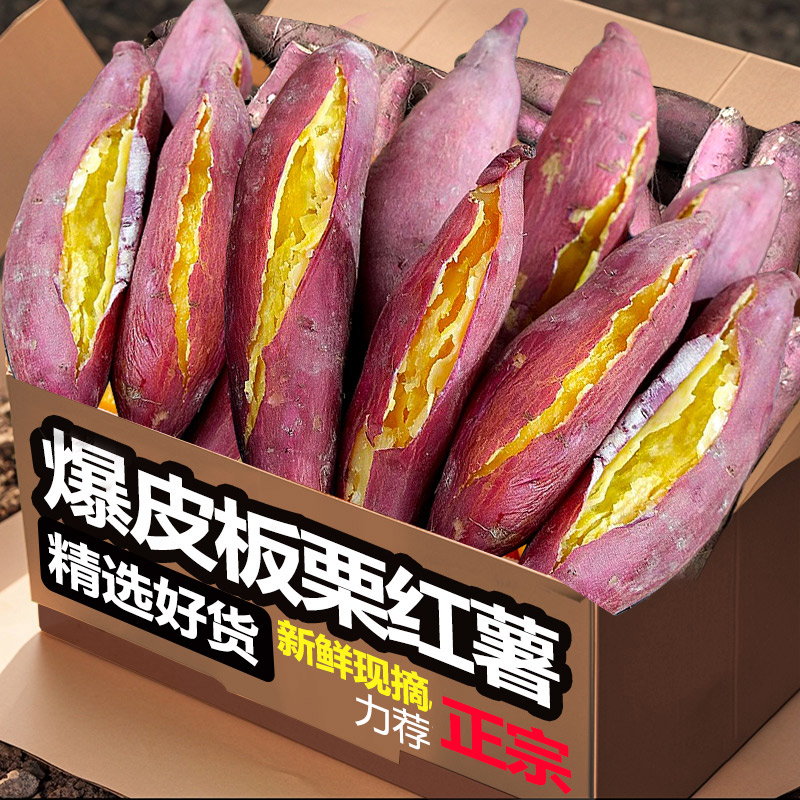 陕西正宗板栗红薯沙地现挖新鲜番薯农家自种小香薯甜山芋地瓜包邮
