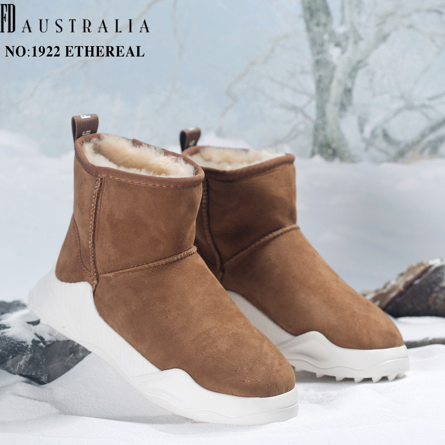超轻雪地靴FD羊皮毛一体