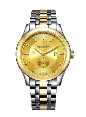 【官方认证】瑞士正品18K金镶钻全自动机械表男手表男带证书99805