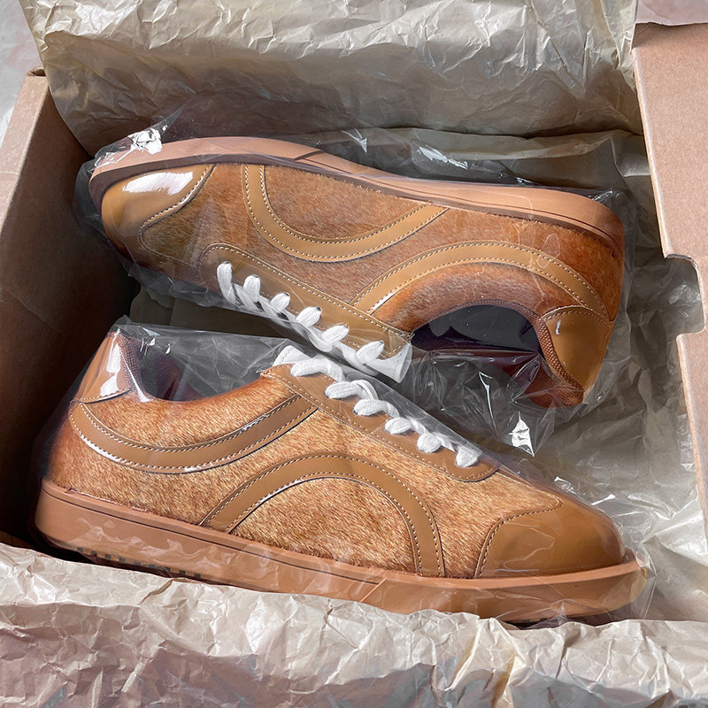 【巅封之作】棕色方头不对称德训鞋女款休闲百搭漆皮拼接休闲板鞋,女鞋,休闲板鞋,淘宝优惠券,粉丝福利购,淘宝优惠卷