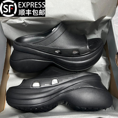 超火黑色巴黎拖鞋女款厚底2025新款夏季外穿一字拖增高沙滩凉拖鞋