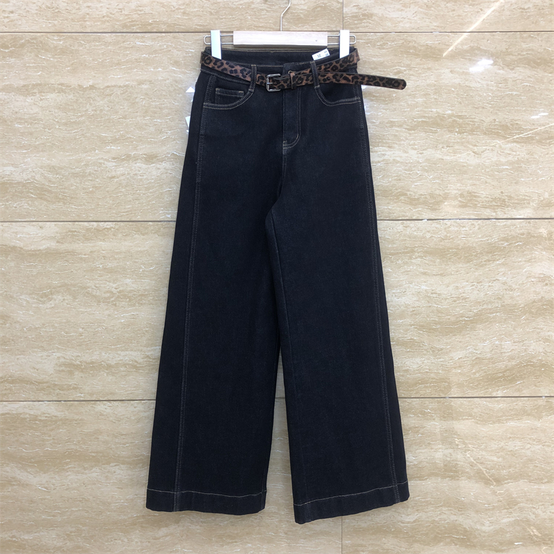 经典蜂巢6713豹纹腰带牛仔裤冬款
