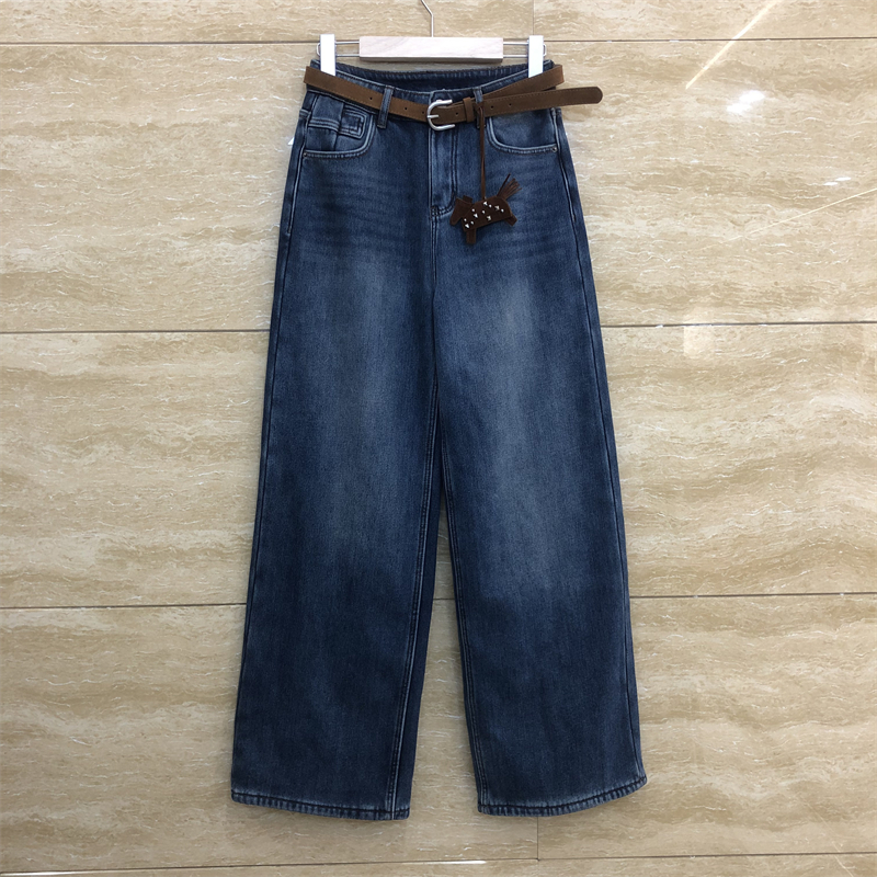 欧洲站3443铆钉小马挂饰牛仔裤女