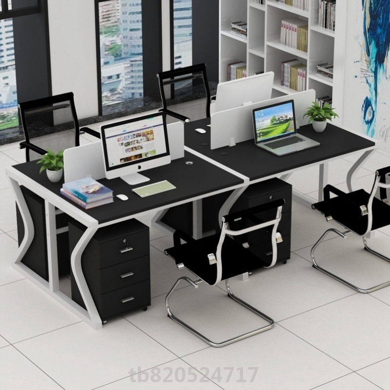 员工办公桌职员2/6四人六人工位简约现代办公室隔断桌子屏风卡座