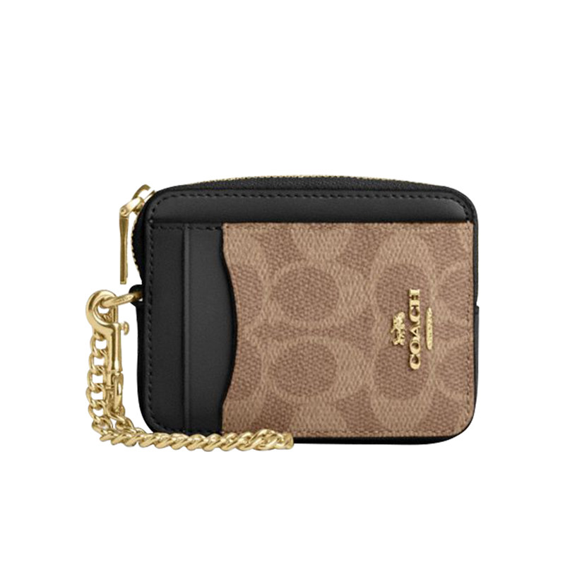 COACH/蔻驰女士钱包Card Case卡包拉链开合证件包男女同款