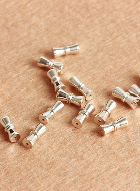 925纯银diy配件花生扣连接扣子 玉扣吊坠扣头翡翠水晶项链卡扣