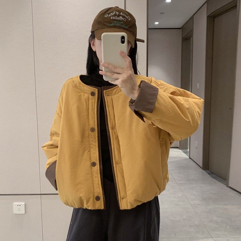 棉服外套女小个子2025秋冬新款韩版休闲宽松夹棉轻薄短款棉袄上衣,个性定制/设计服务/DIY,工作服定制,淘宝优惠券,粉丝福利购,淘宝优惠卷