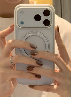 sec bro360旋转金属支架手机壳适用苹果17promax磁吸磨砂高级简约分体按键iphone16pro/15pro保护套极简商务