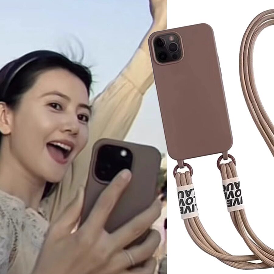 轻奢高级感简约适用于iphone17promax手机壳新款ins纯色高级感带挂绳硅胶苹果16女款斜挎手链12防摔11保护套