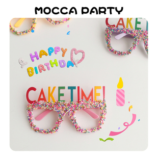 ins女生可爱生日眼镜闺蜜拍照道具搞怪边框镜小红书聚会part年会