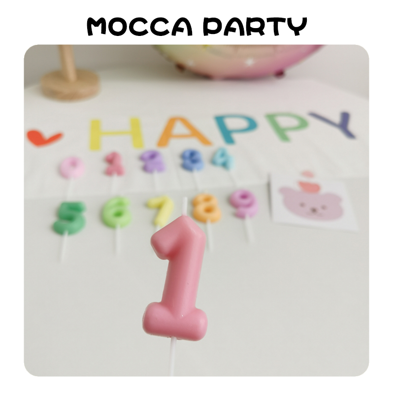 可爱马卡龙色生日蜡烛数字蜡烛儿童周岁生日布置蛋糕装饰拍照道具
