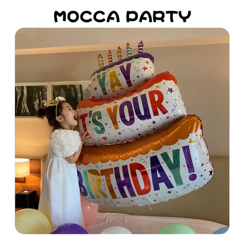 超大网红三层蜡烛蛋糕铝膜气球