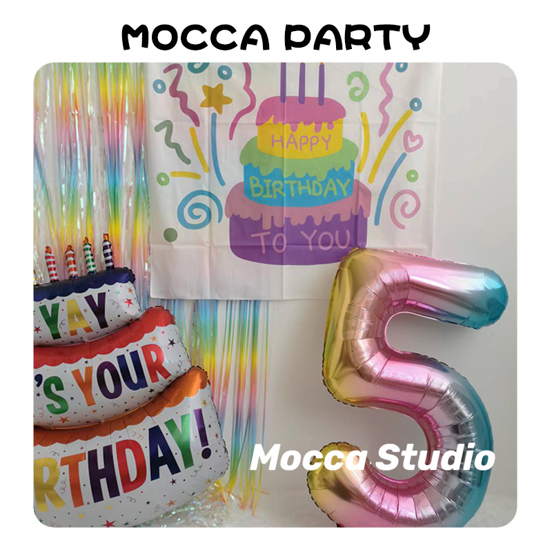 马卡龙蛋糕周岁生日背景墙