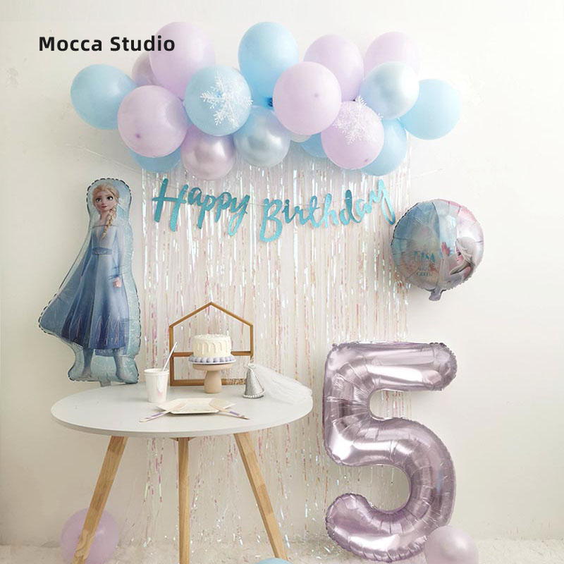 冰雪奇缘氛围气球链场景装饰套餐