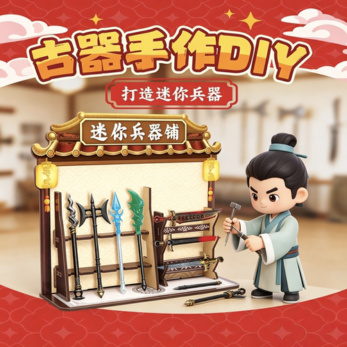 玩具先生迷你兵器铺手工DIY材料包古器手作滴胶刀剑斧头儿童玩具