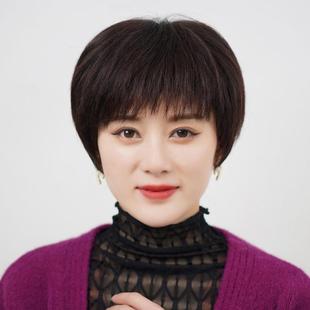 假发中年女士妈妈款 轻薄透气短发真发全真人发自然化疗光头全头套