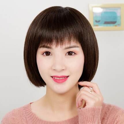 假发真发全真人发自然减龄波波头真头发妈妈短发化疗后光头全头套